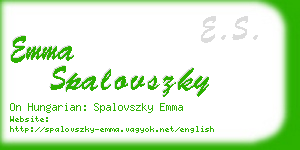 emma spalovszky business card